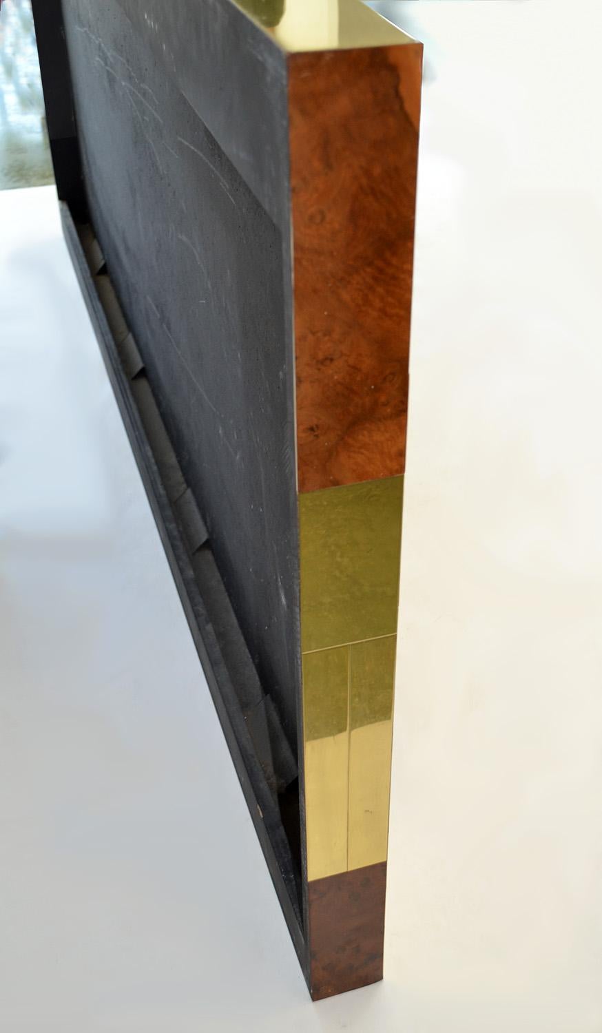 Paul Evans King Kopfteil aus Wurzelholz und Messing „Cityscape“ für Directional 1970er Jahre im Angebot 4