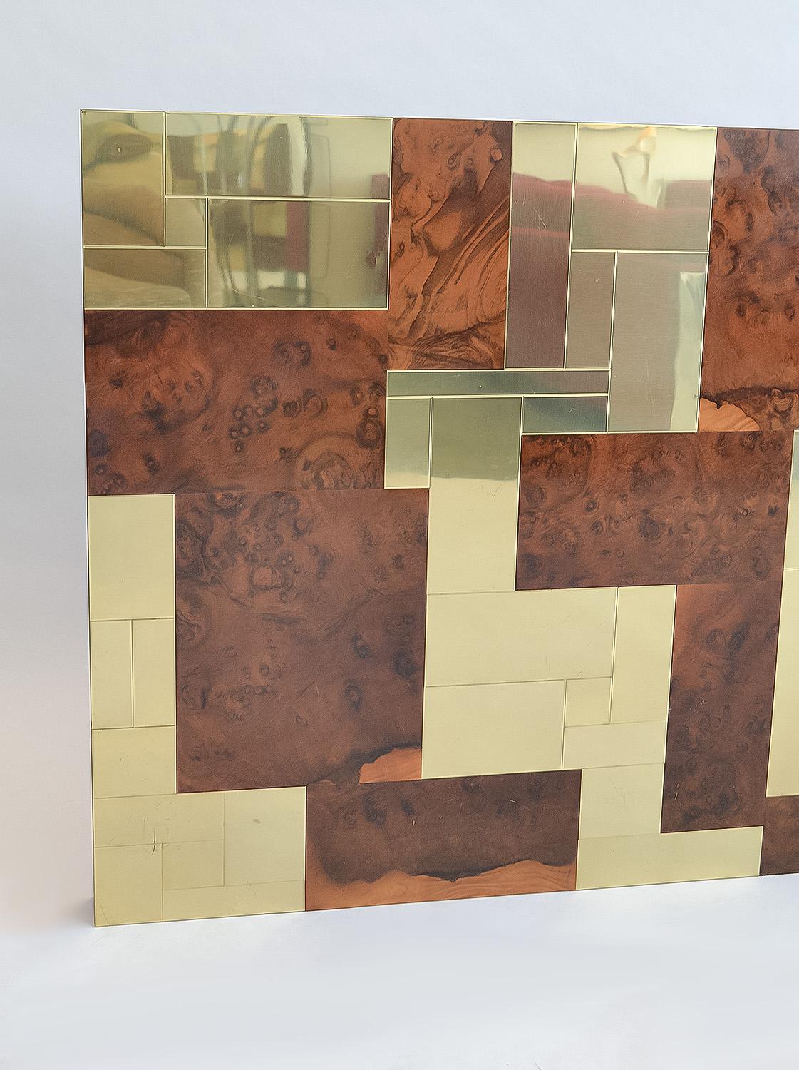 Paul Evans King Kopfteil aus Wurzelholz und Messing „Cityscape“ für Directional 1970er Jahre (Moderne der Mitte des Jahrhunderts) im Angebot