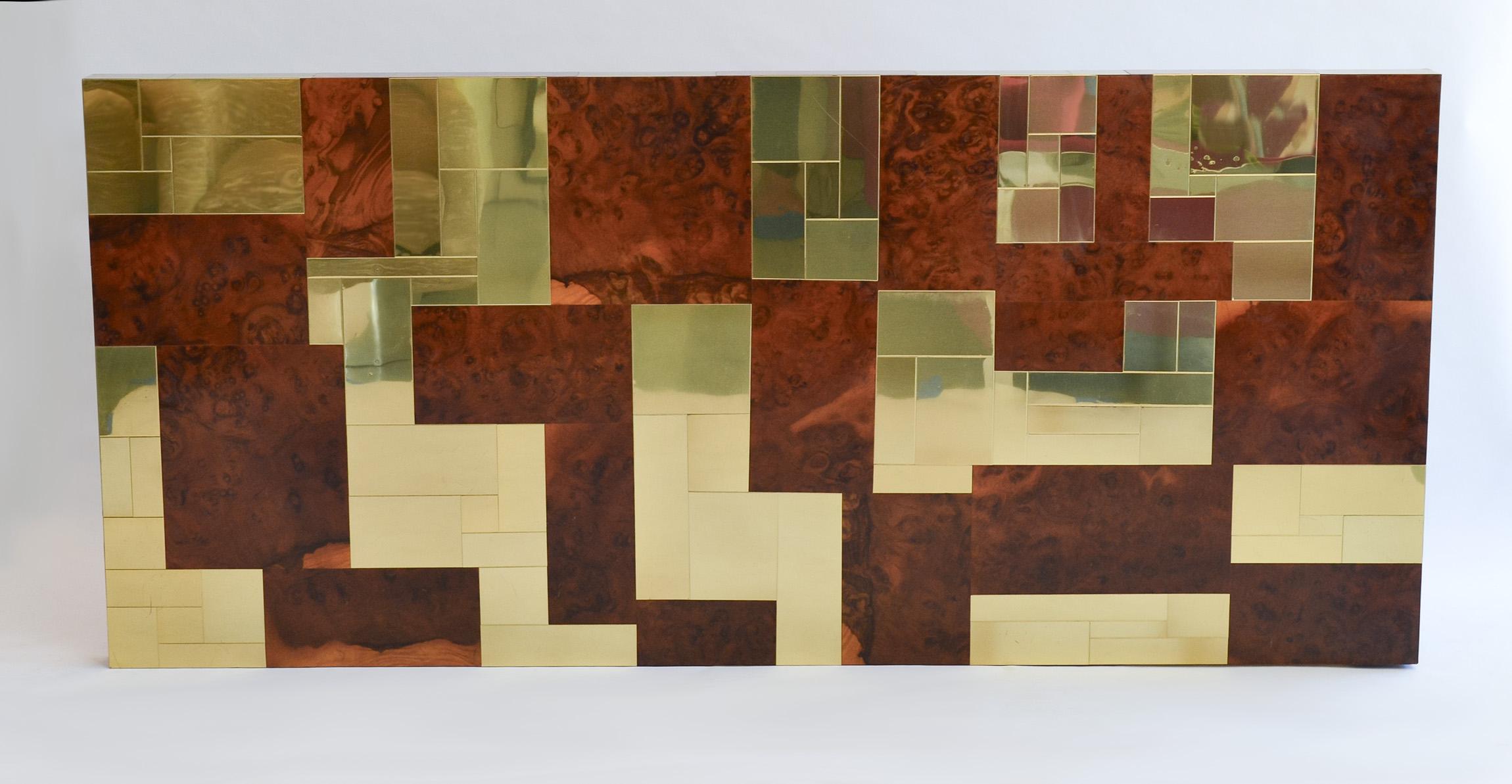 Paul Evans King Kopfteil aus Wurzelholz und Messing „Cityscape“ für Directional 1970er Jahre im Zustand „Gut“ im Angebot in Fort Lauderdale, FL