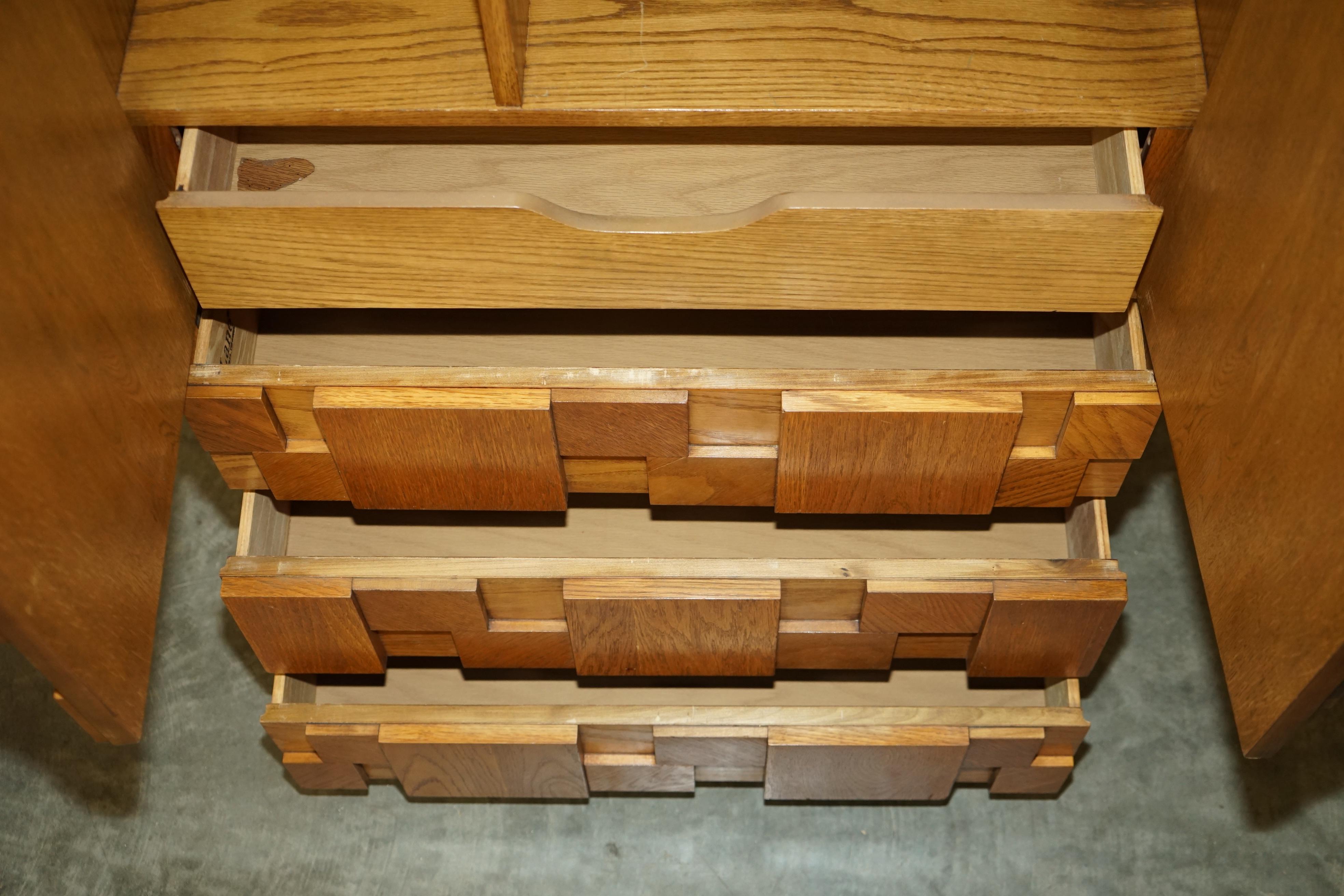 Paul Evans Lane Furniture Brutalist Tallboy Cupboard Chest of Drawers Part Suite 4