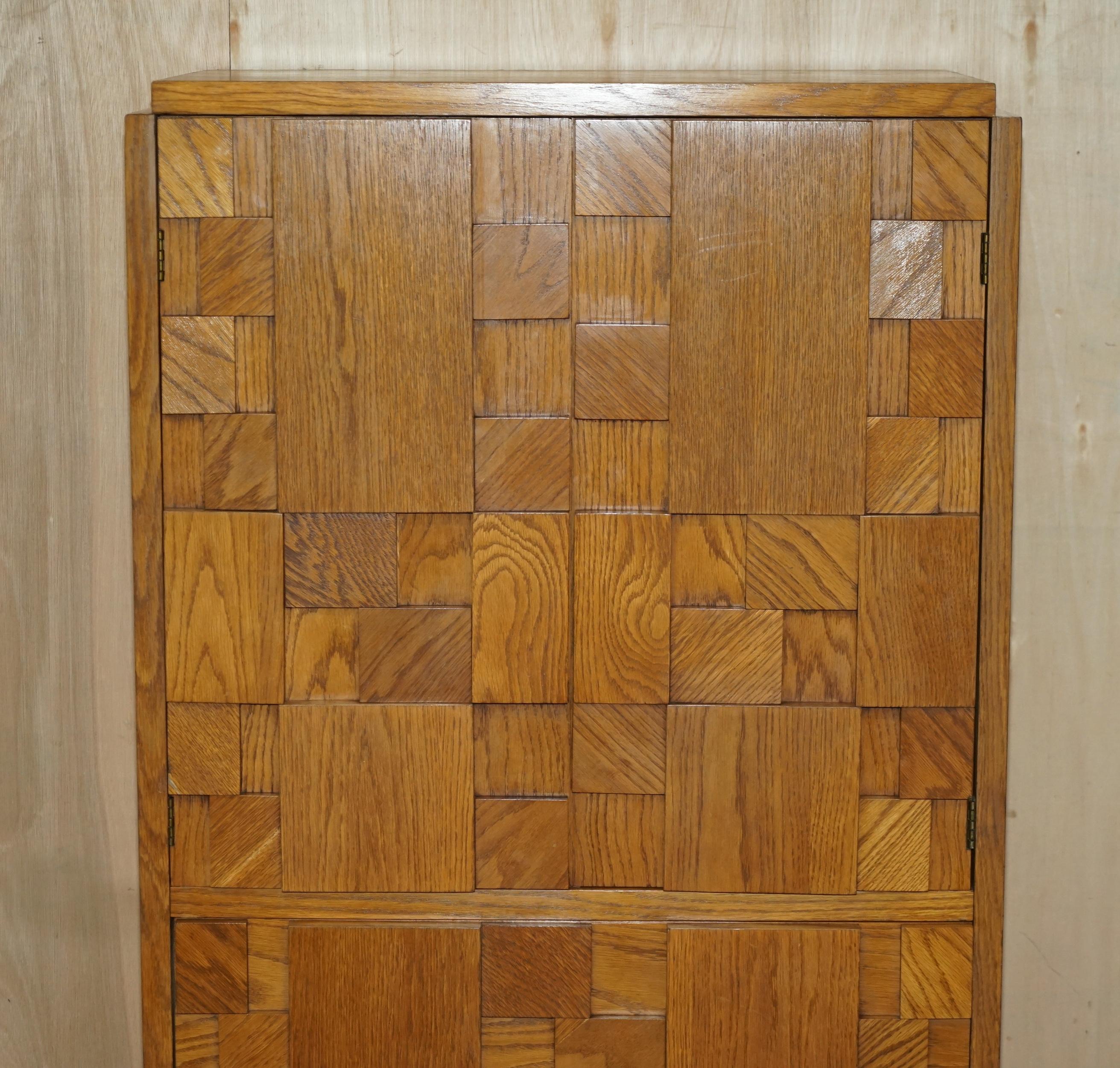 American Paul Evans Lane Furniture Brutalist Tallboy Cupboard Chest of Drawers Part Suite
