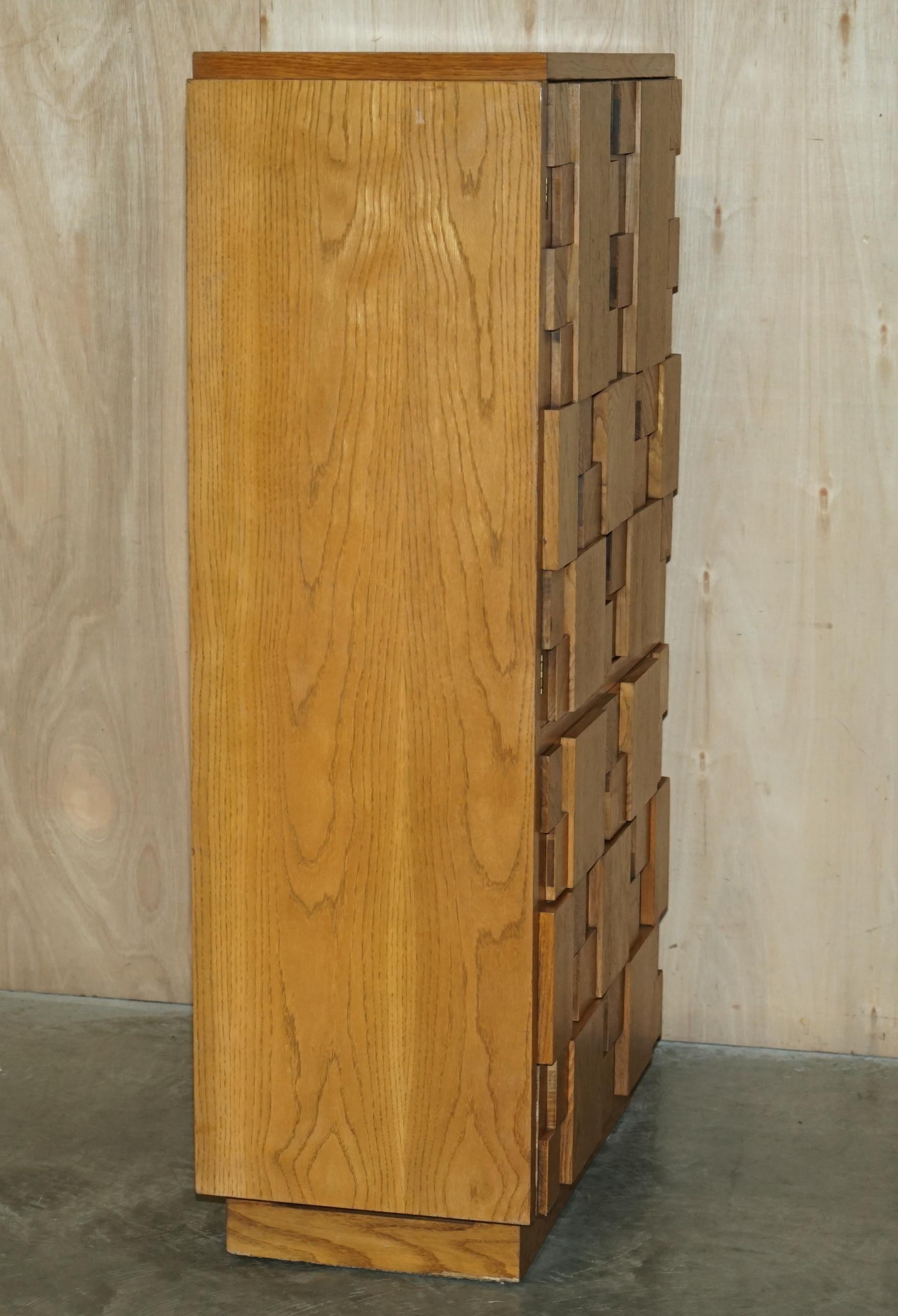 20th Century Paul Evans Lane Furniture Brutalist Tallboy Cupboard Chest of Drawers Part Suite