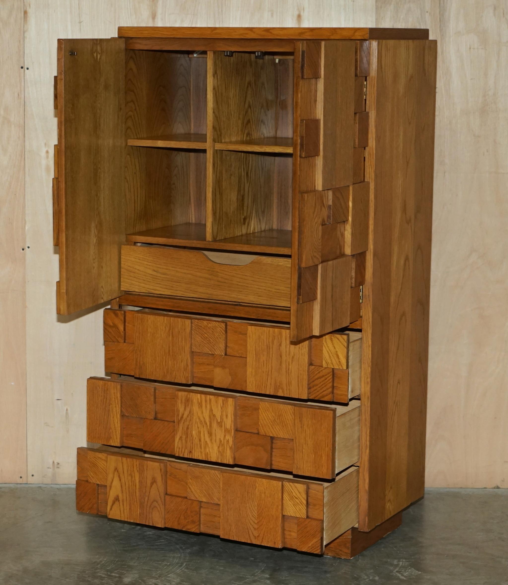 Paul Evans Lane Furniture Brutalist Tallboy Cupboard Chest of Drawers Part Suite 2