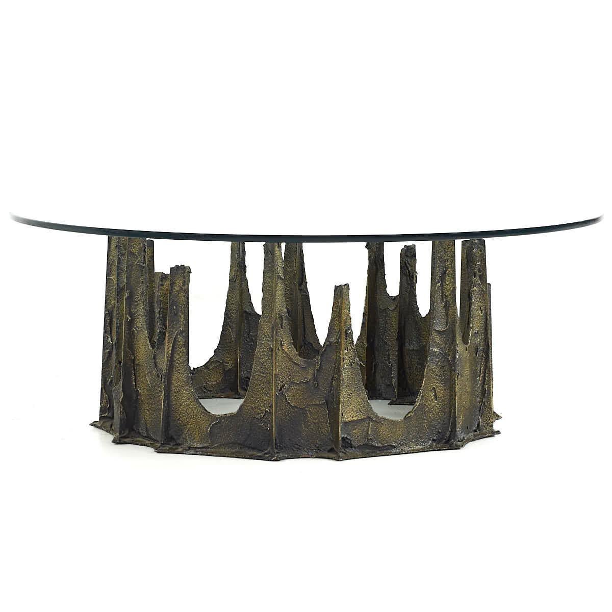 Paul Evans Mid-century 1972 Stalagmite Round Coffee Table In Good Condition For Sale In Countryside, IL