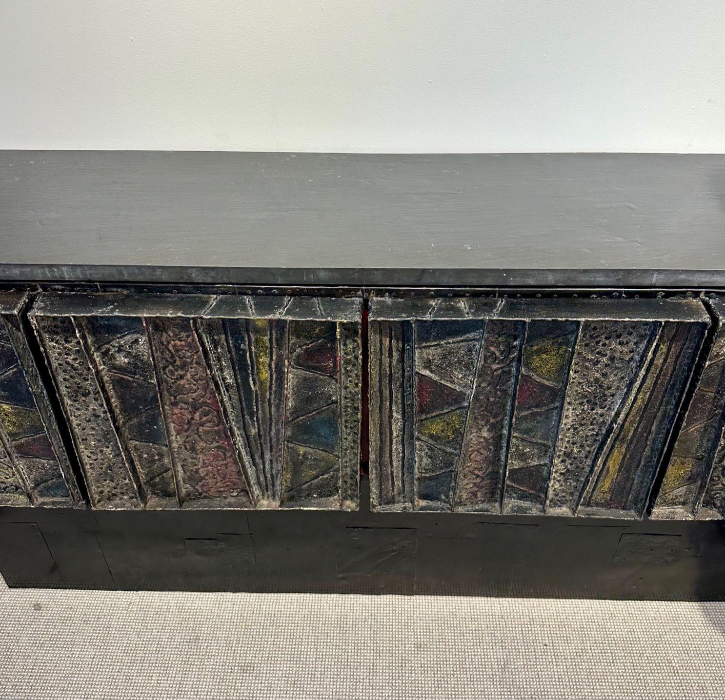 Paul Evans, Brutalist, Mid-Century Modern Deep Relief Credenza, Sideboard, 1967 For Sale 10