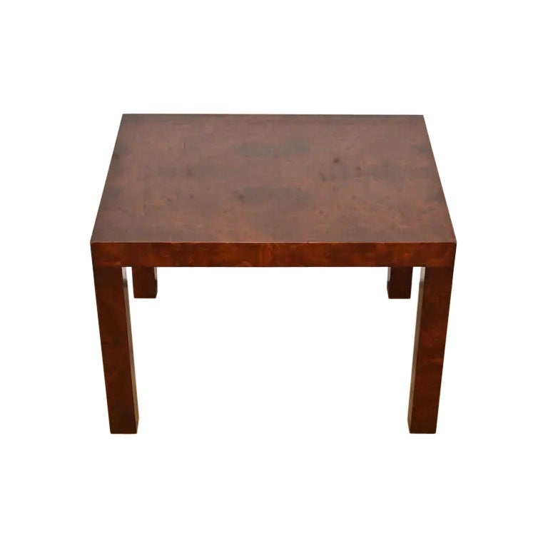 Directional Mid-Century Modern Burl Wood Parsons Side Table, 1960s For Sale