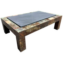 Paul Evans Mid-Century Modern Coffee Table with Slate Top Brutalist