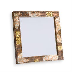 Paul Evans Mid Century Patchwork Copper, Brass and Pewter Mirror