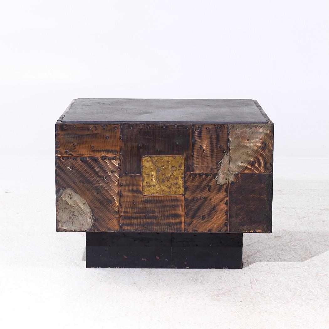 Américain Table d'appoint Patchwork en acier soudé et patiné du milieu du siècle de Paul Evans en vente