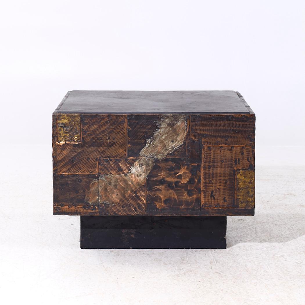 Table d'appoint Patchwork en acier soudé et patiné du milieu du siècle de Paul Evans Bon état - En vente à Countryside, IL
