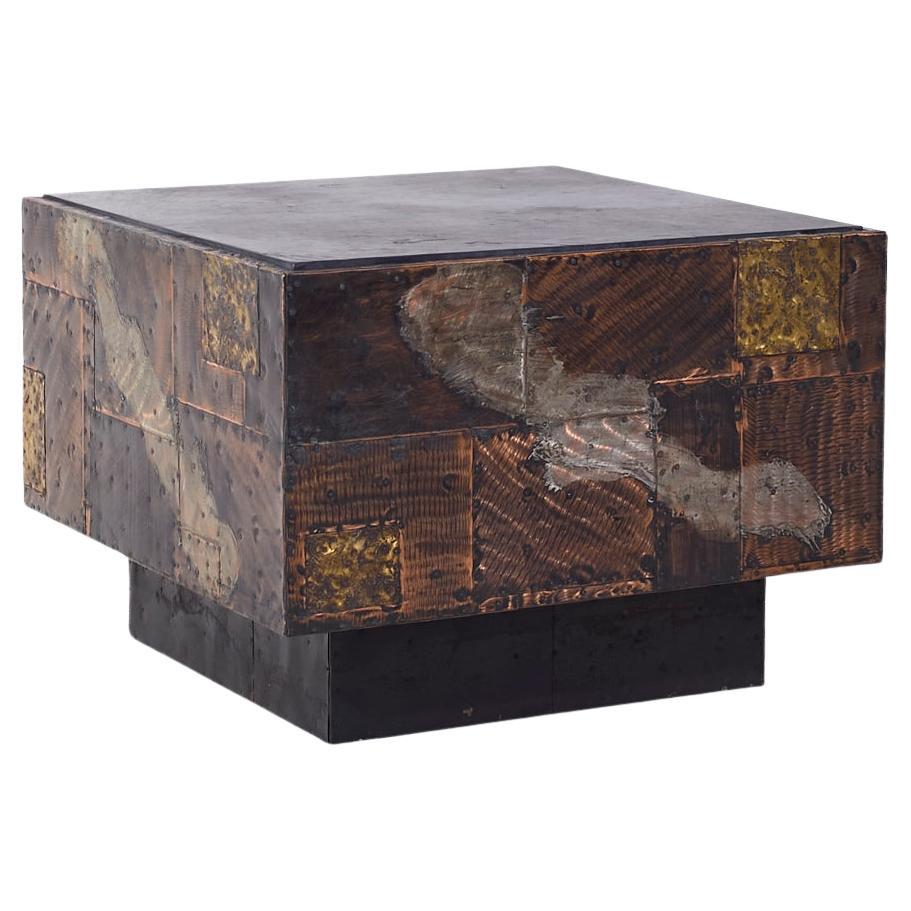 Paul Evans Mid Century Welded and Patinaed Steel Patchwork Side Table