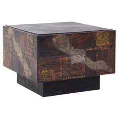 Paul Evans Mid Century Welded and Patinaed Steel Patchwork Side Table