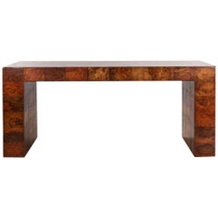 Paul Evans Midcentury Burl Wood Patchwork Console Table