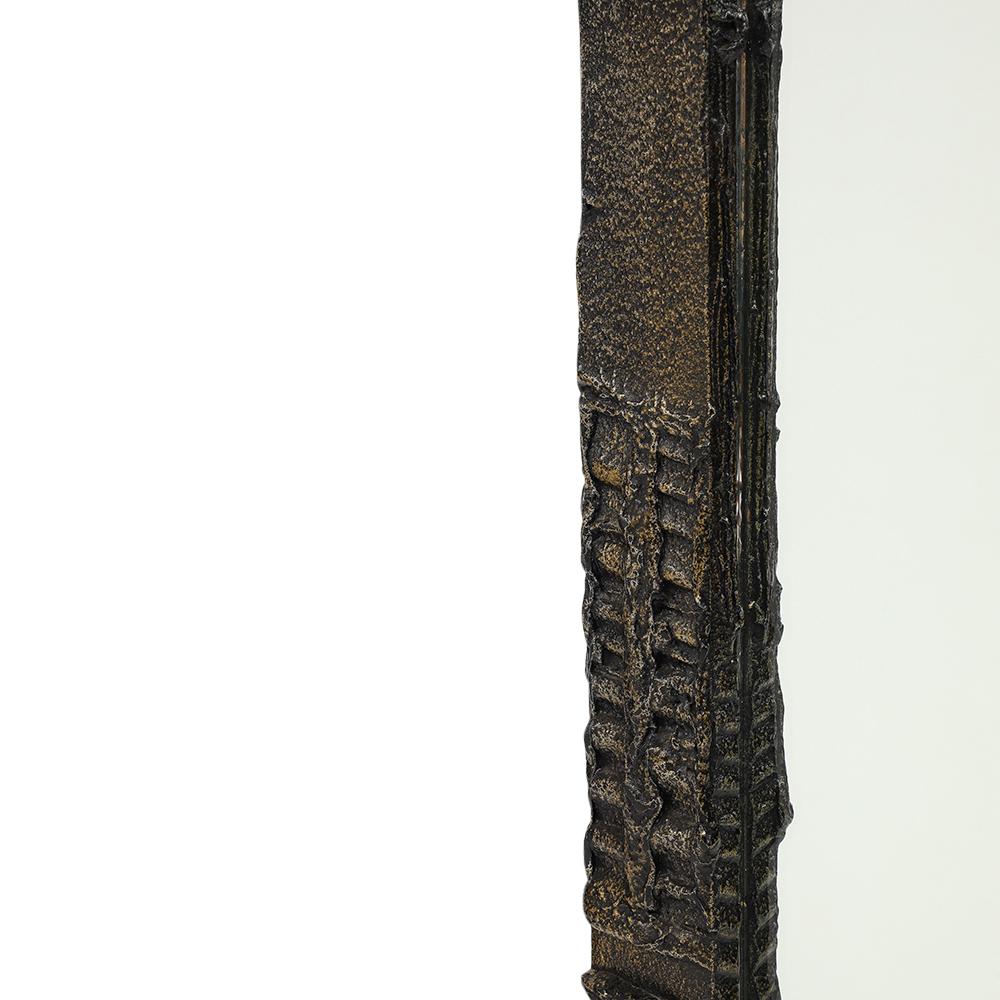 Paul Evans Mirror, Sculpted Bronze, Signed For Sale 4