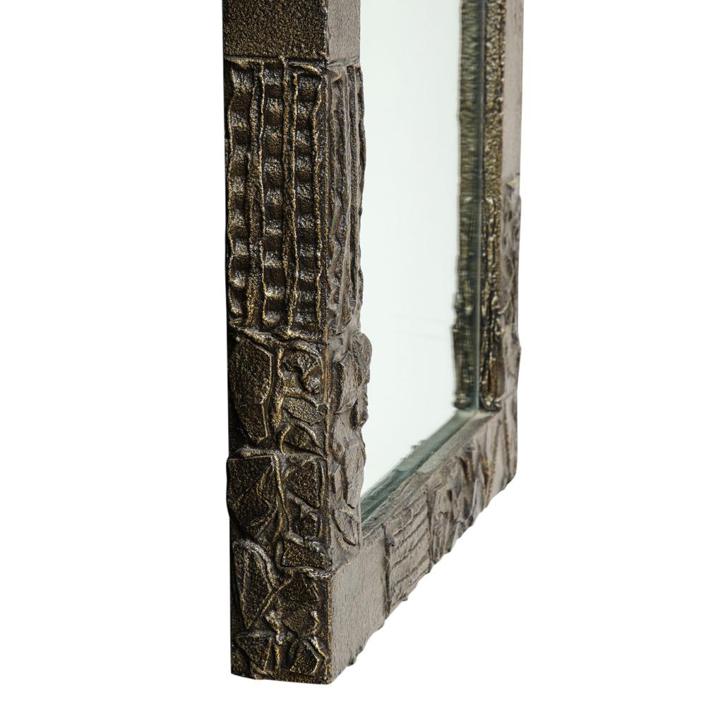 Paul Evans Mirror, Sculpted Bronze, Resin, Signed For Sale 6