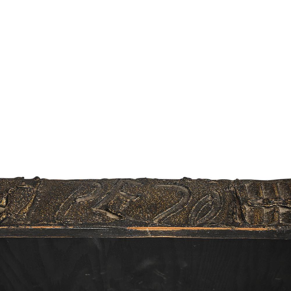 Hand-Crafted Paul Evans Mirror, Sculpted Bronze, Signed For Sale