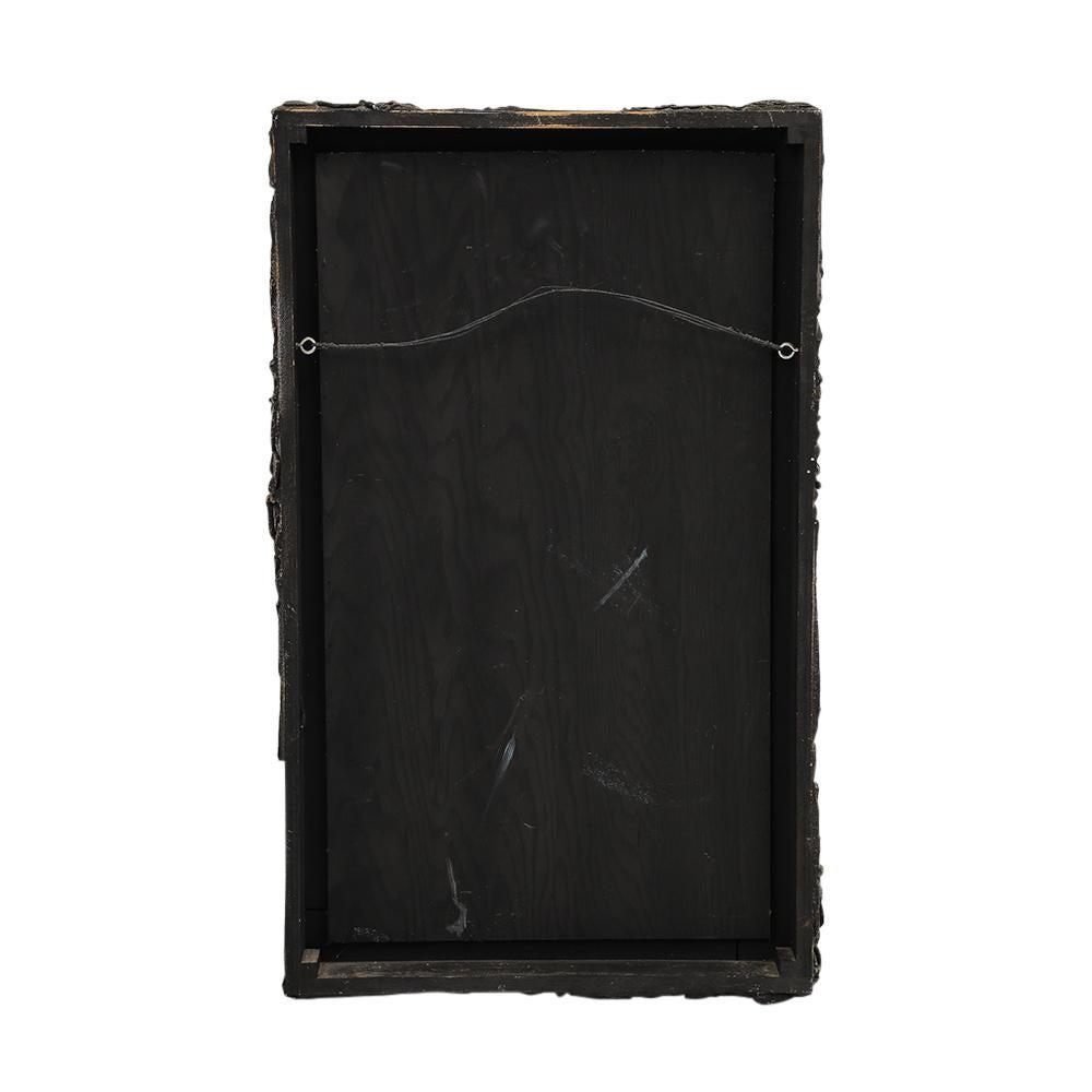 Paul Evans Mirror, Sculpted Bronze, Signed In Good Condition For Sale In New York, NY