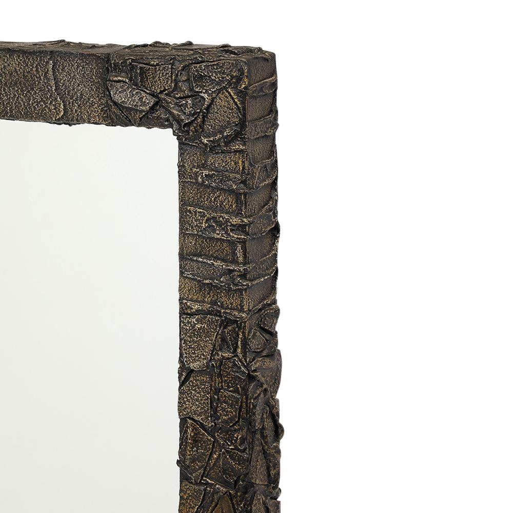 Late 20th Century Paul Evans Mirror, Sculpted Bronze, Signed For Sale