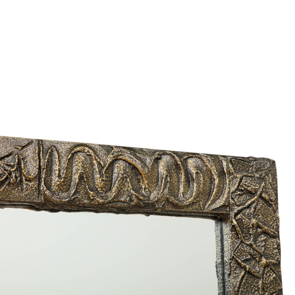 Paul Evans Mirror, Sculpted Bronze, Resin, Signed For Sale 1