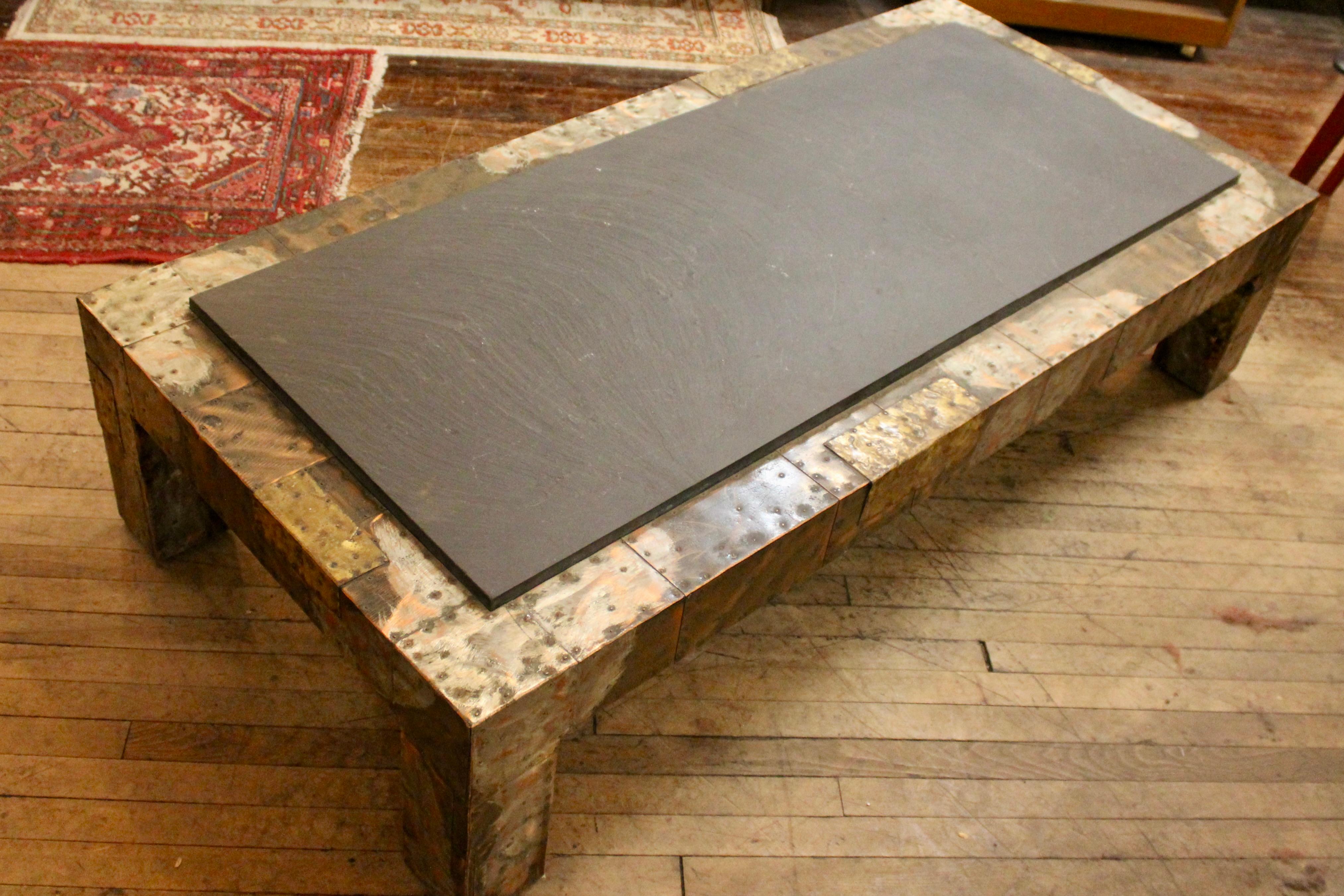 Paul Evans Mixed Metal Coffee Table For Sale 5