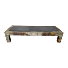Paul Evans Mixed Metal with Slate Top Low Table