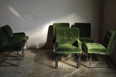 Paul Evans Mohair and Chrome Dining Chairs for Directional, 1970s