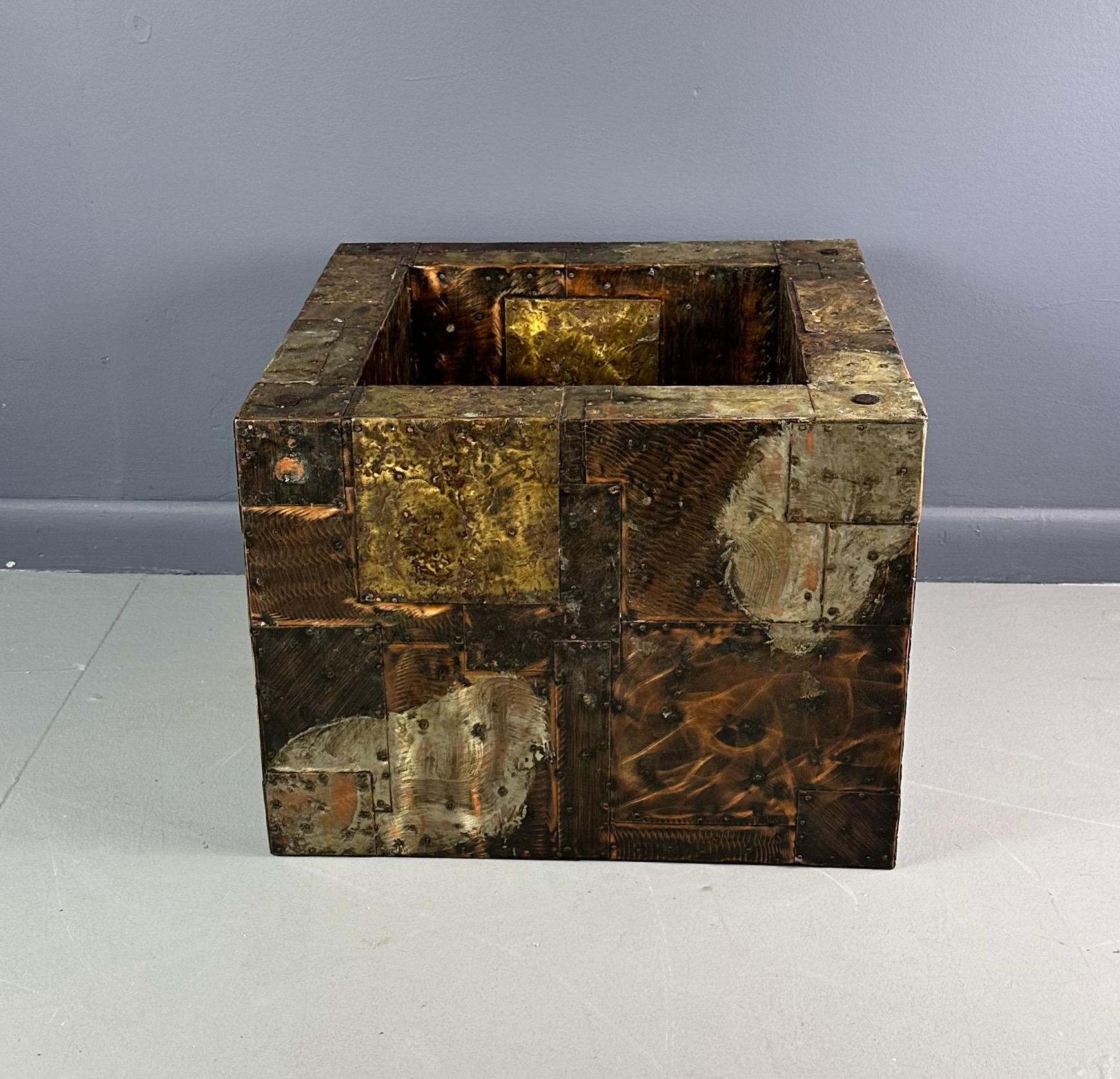 Metal Paul Evans Patchwork Brutalist Coffee or Cocktail Table for Directional For Sale