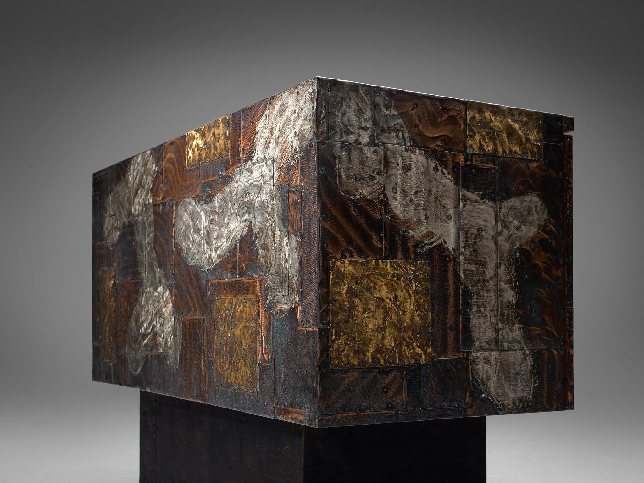 Brass Paul Evans Patchwork Cabinet PE-302