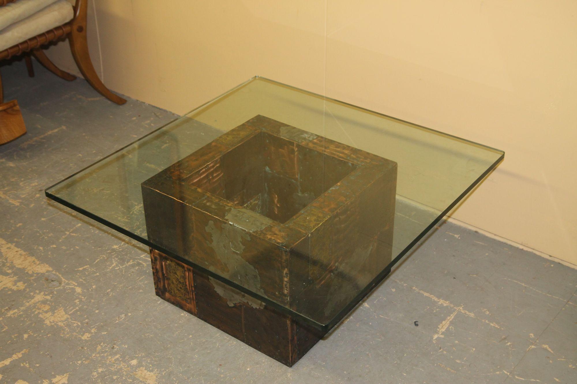 Fin du 20e siècle Table basse patchwork de Paul Evans en vente
