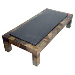 Patchwork-Couchtisch mit Lattenrostplatte von Paul Evans, 1970