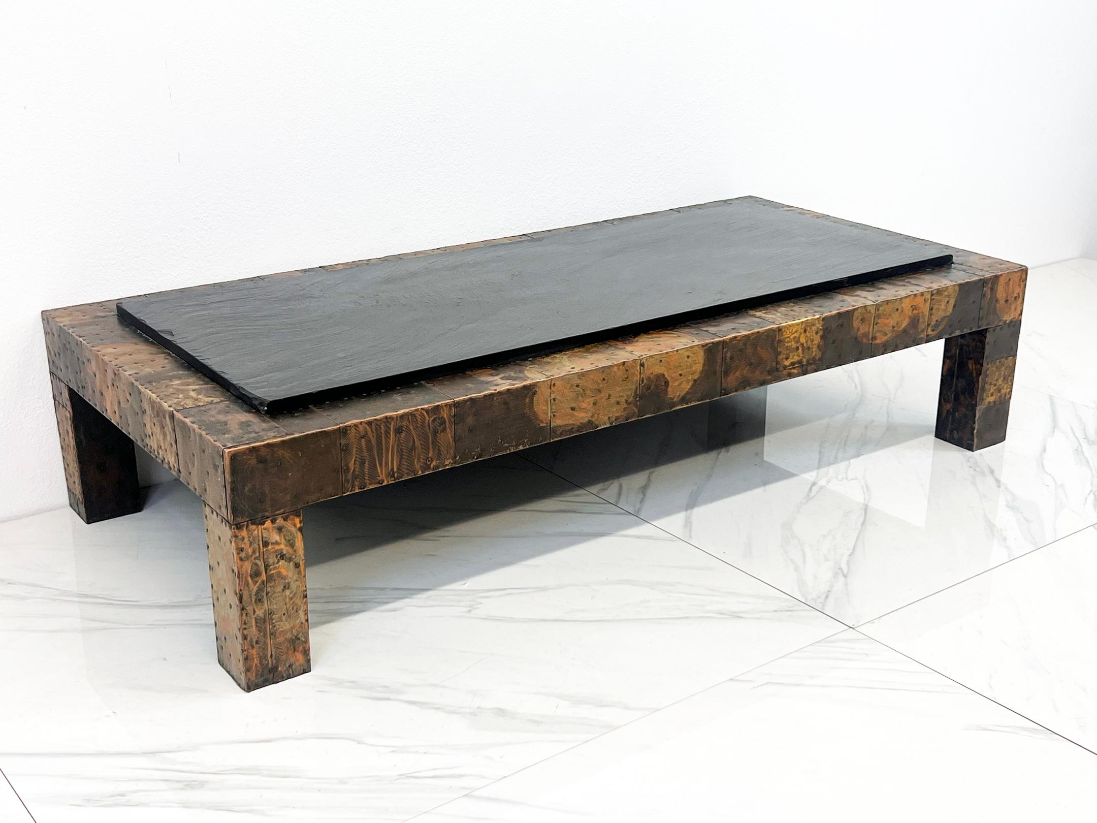 Paul Evans Patchwork Coffee Table With Slate Top, 1970's For Sale 2