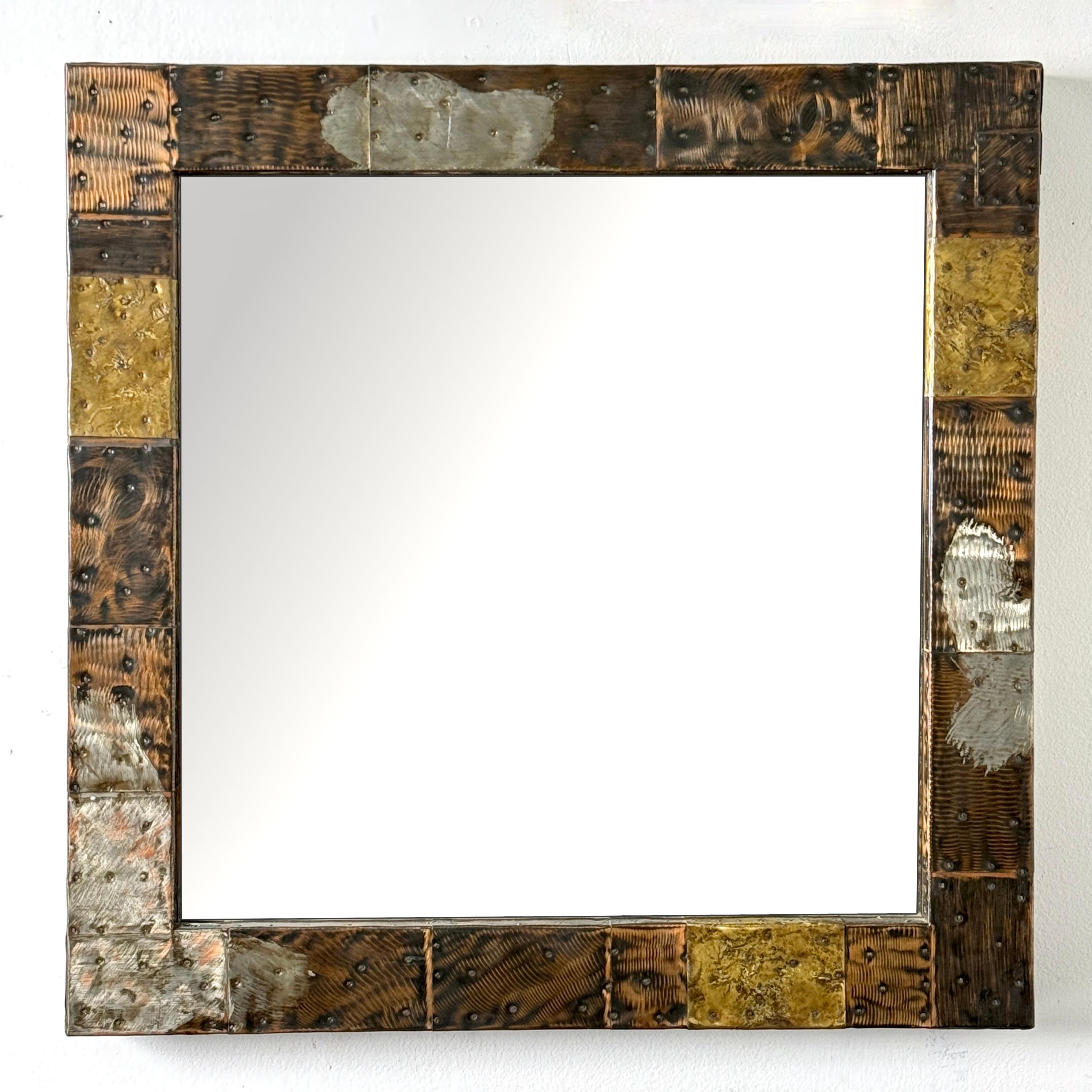 Armoire patchwork Paul Evans avec plateau en ardoise et miroir mural suspendu des années 1960 en vente 7