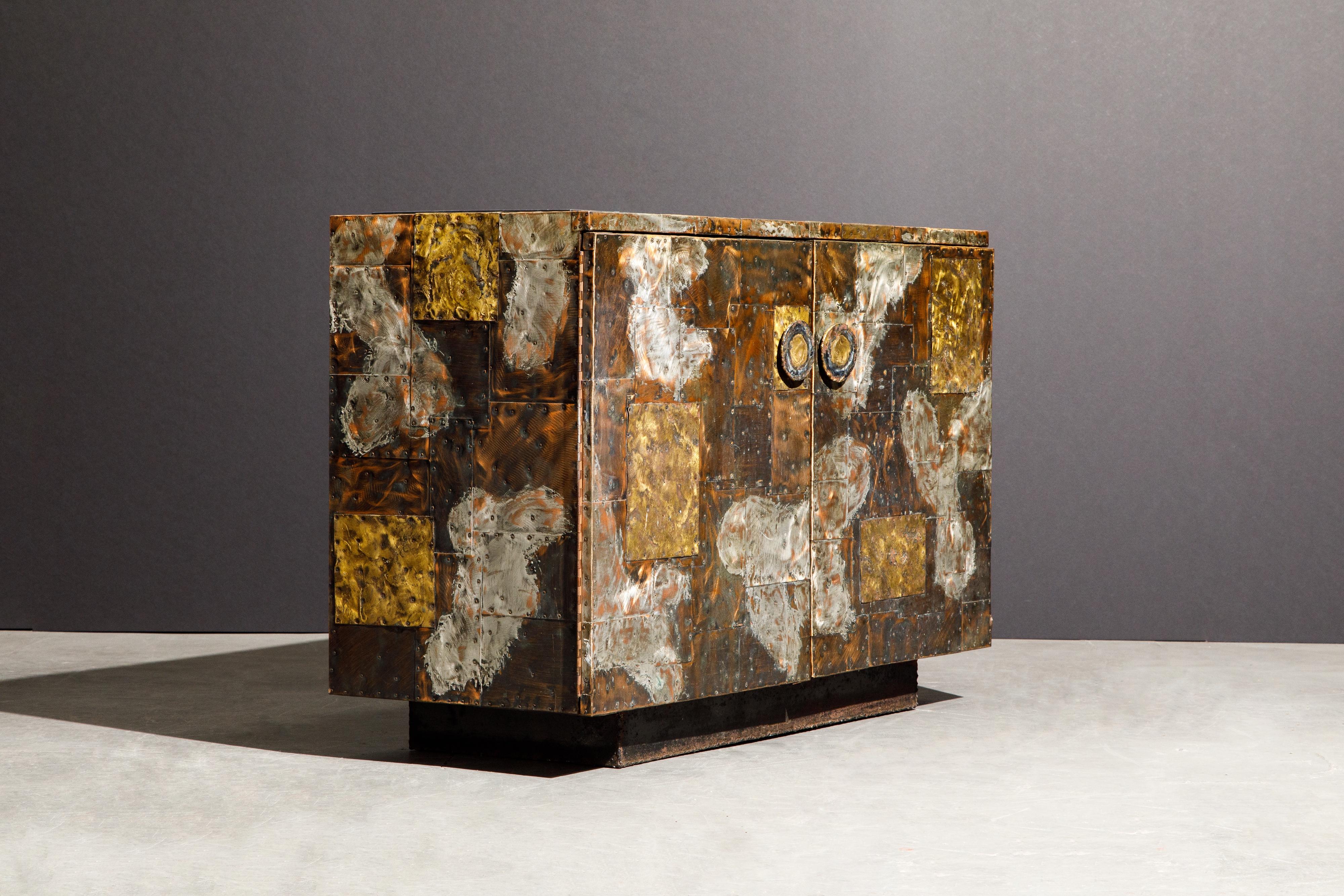 Paul Evans Patchwork Copper Sideboard Cabinet w Slate Top for Directional, 1967 2