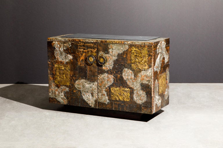 Paul Evans Patchwork Copper Sideboard Cabinet w Slate Top for Directional, 1967 2