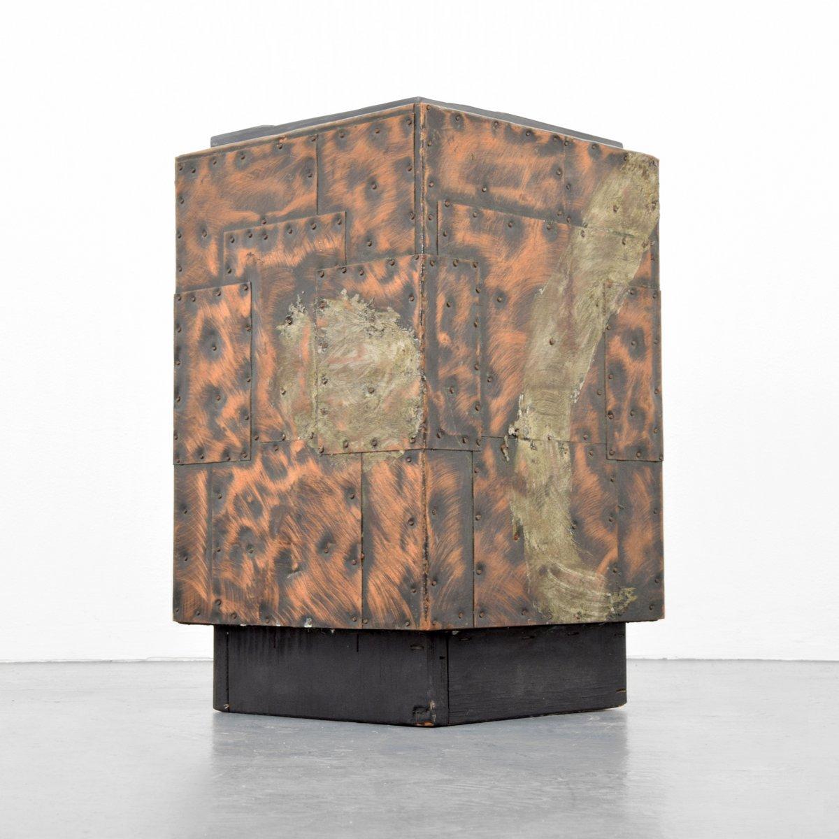 Modern Paul Evans Patchwork Cube Side Table