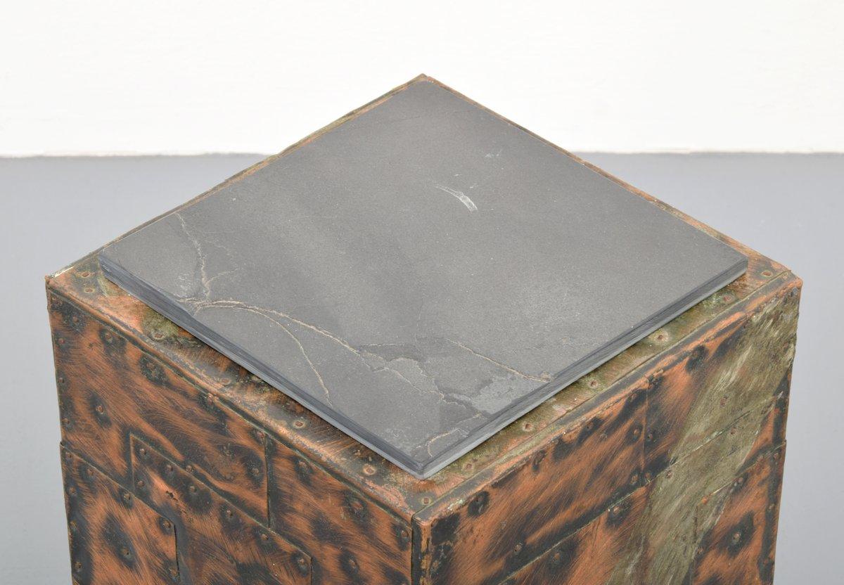 Metal Paul Evans Patchwork Cube Side Table