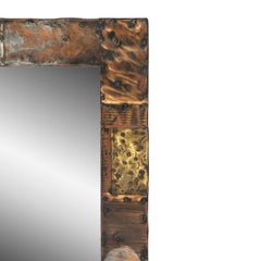 Paul Evans "Patchwork" Mirror in Copper, Brass and Pewter, 1970s