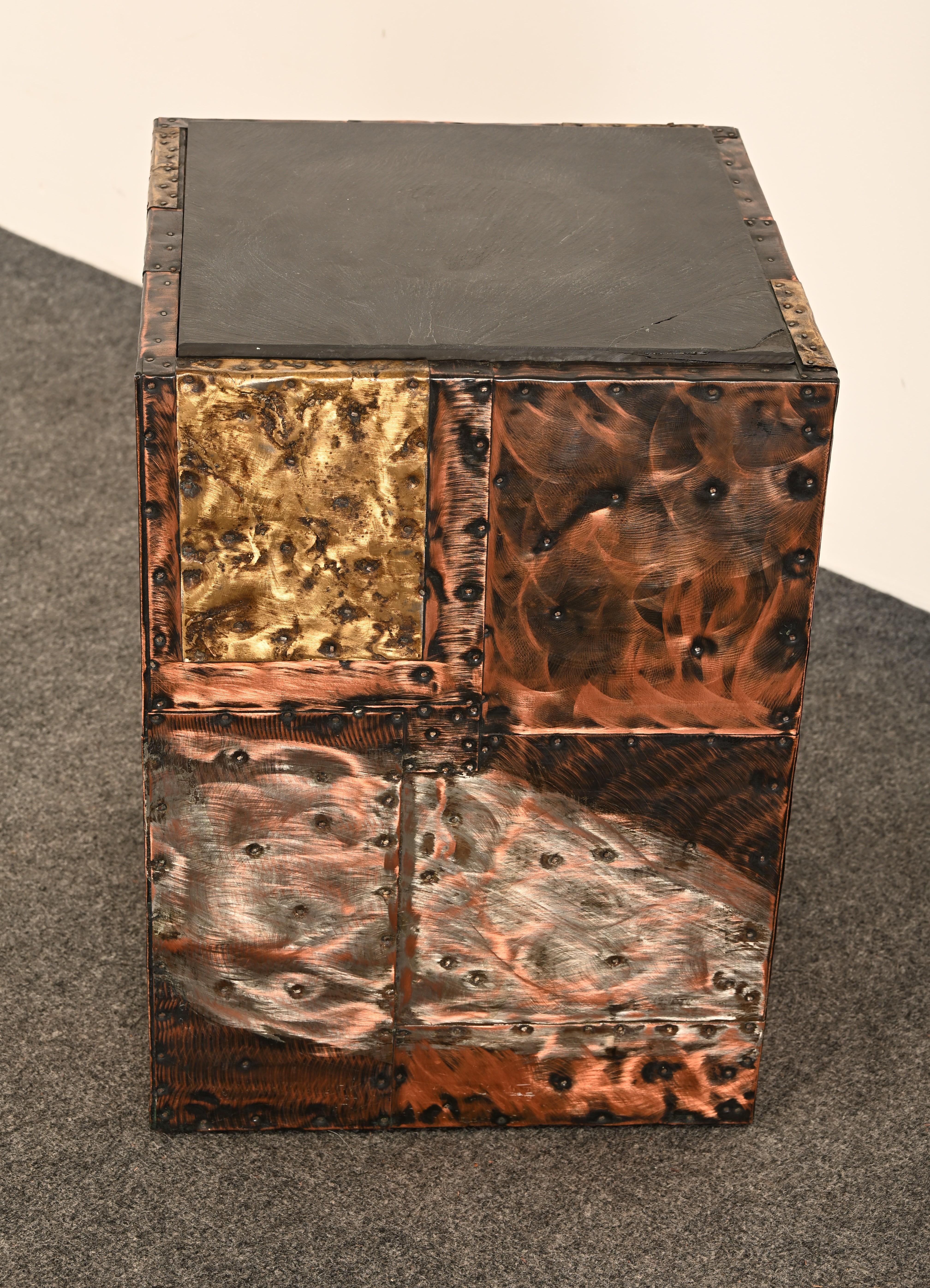 Paul Evans Patchwork Side Table or Low Pedestal, 1960s For Sale 3