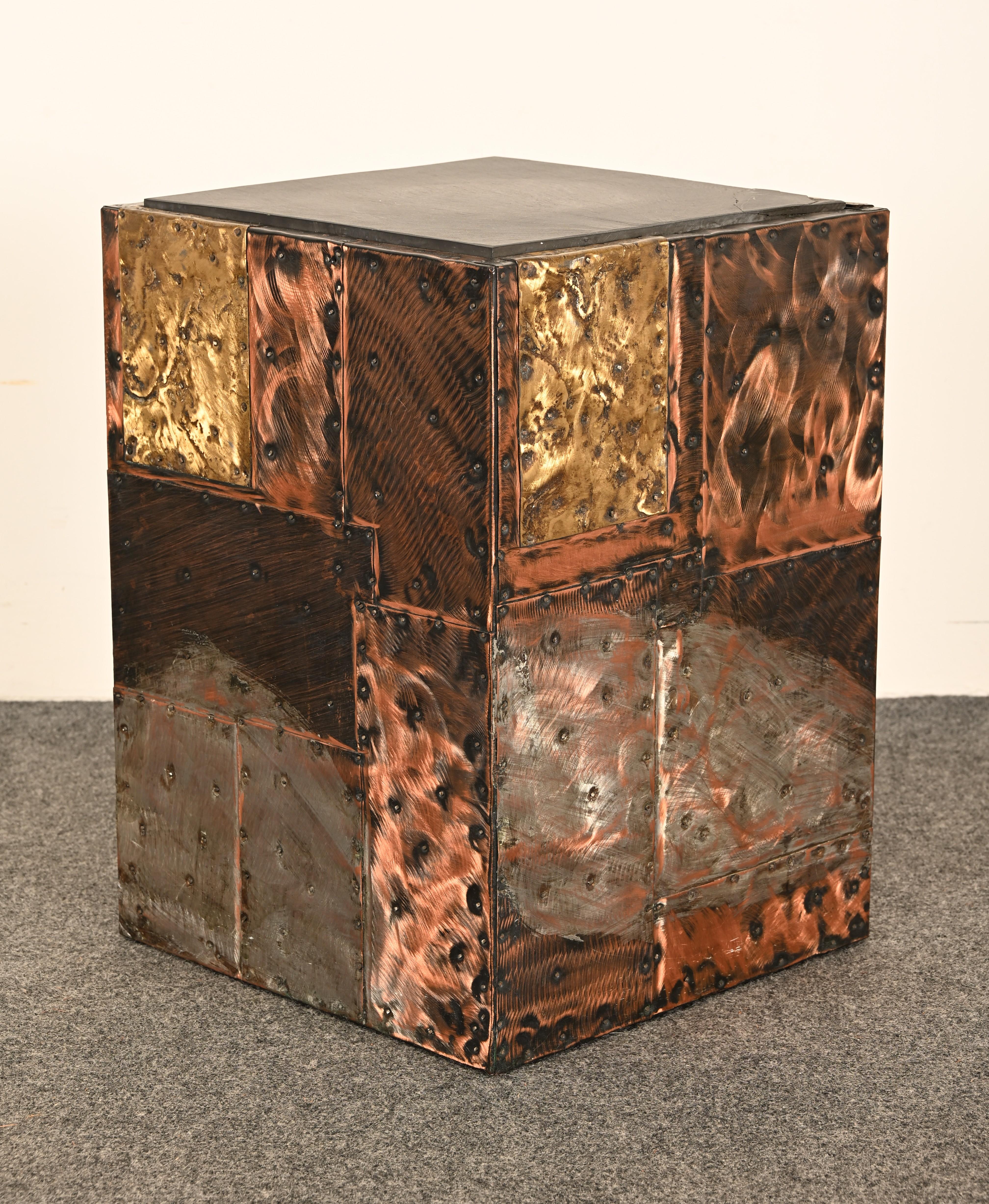 Paul Evans Patchwork Side Table or Low Pedestal, 1960s For Sale 1