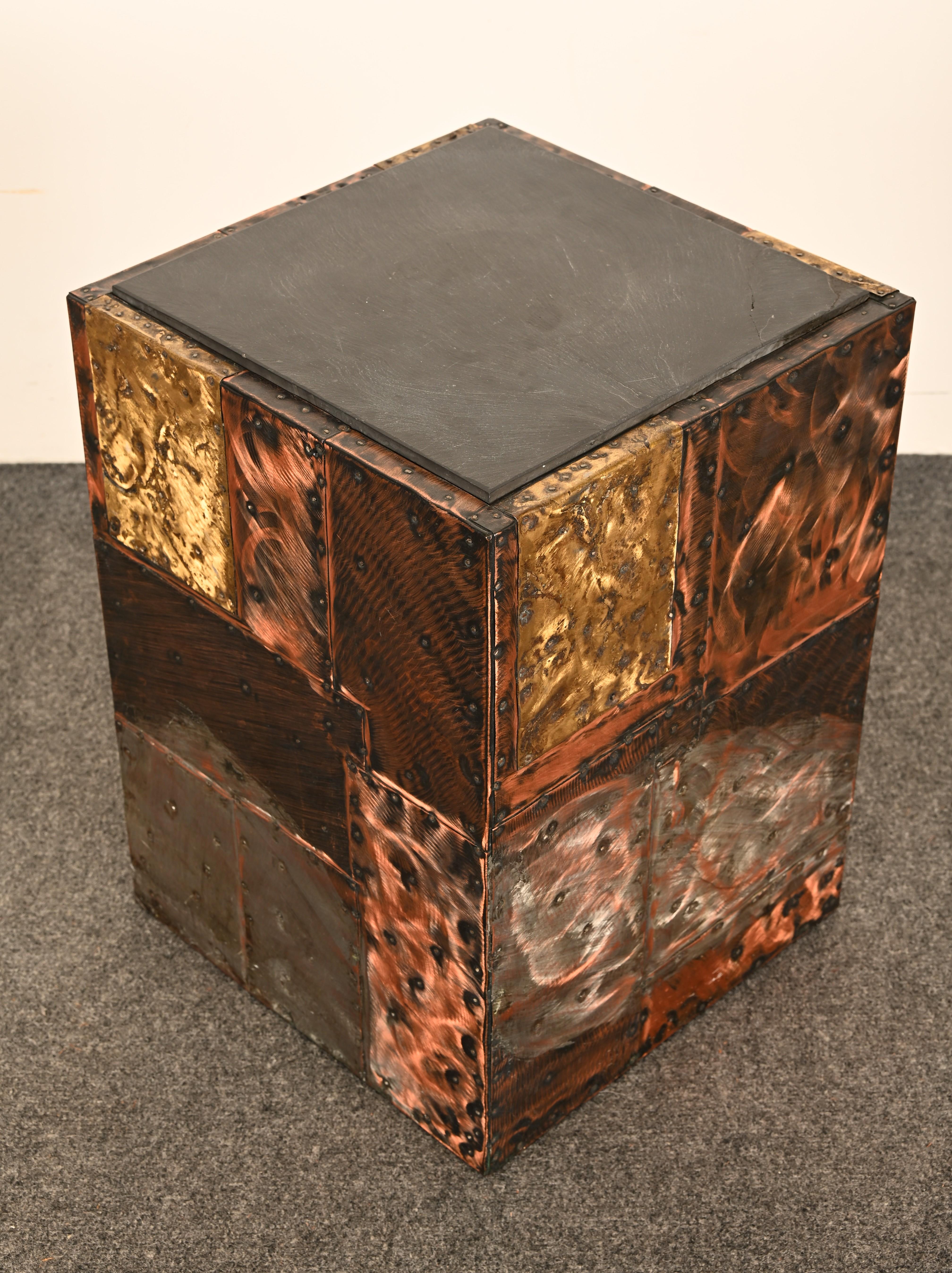 Paul Evans Patchwork Side Table or Low Pedestal, 1960s For Sale 2