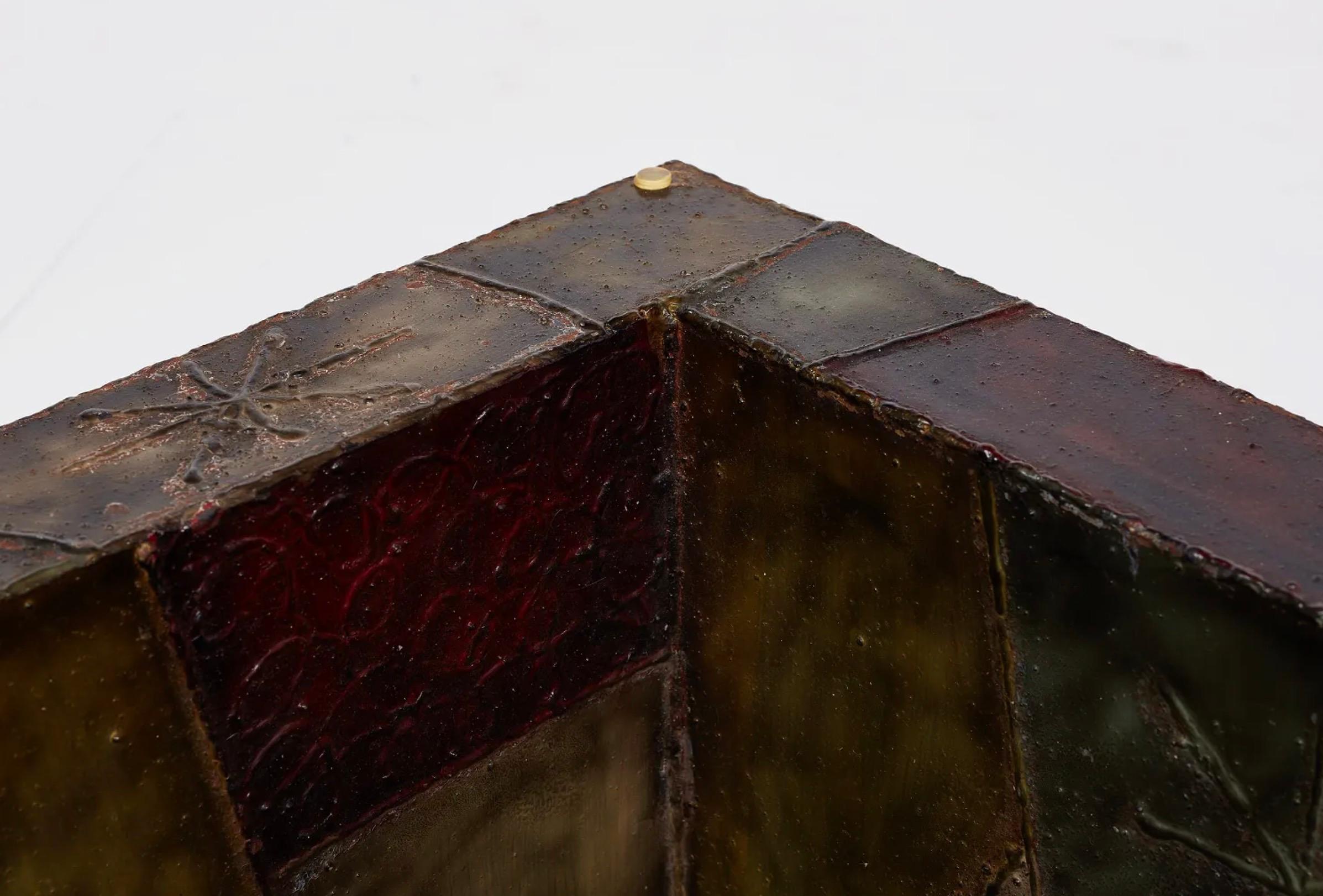 Fin du 20e siècle Paul Evans Table basse en acier rapiécé pour Directional, signée et datée 1978 en vente