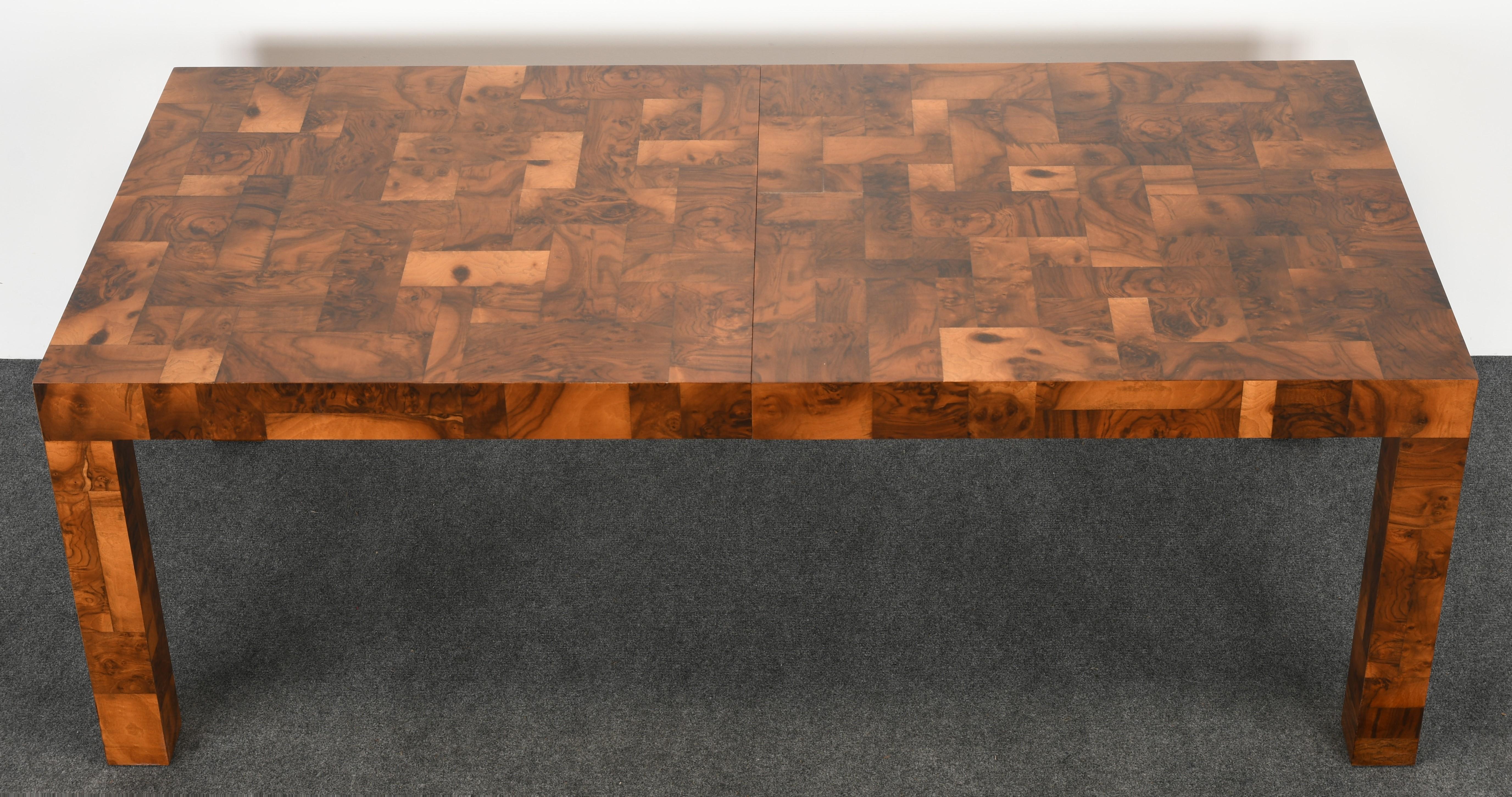 Late 20th Century Paul Evans Patchwork Walnut Dining Table for Directional, 1970s