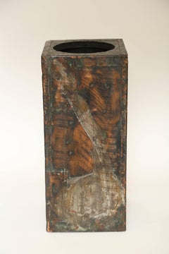 Paul Evans Patinated Copper, Steel and Brass Large Vase