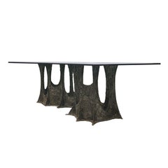 Paul Evans PE 102 Sculpted Bronze Dining Table 1973 (Signed)