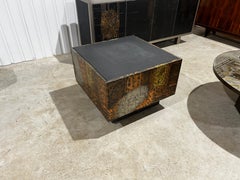 Paul Evans 'PE-31' Patchwork Copper and Slate Cube Table for Directional, c 1967
