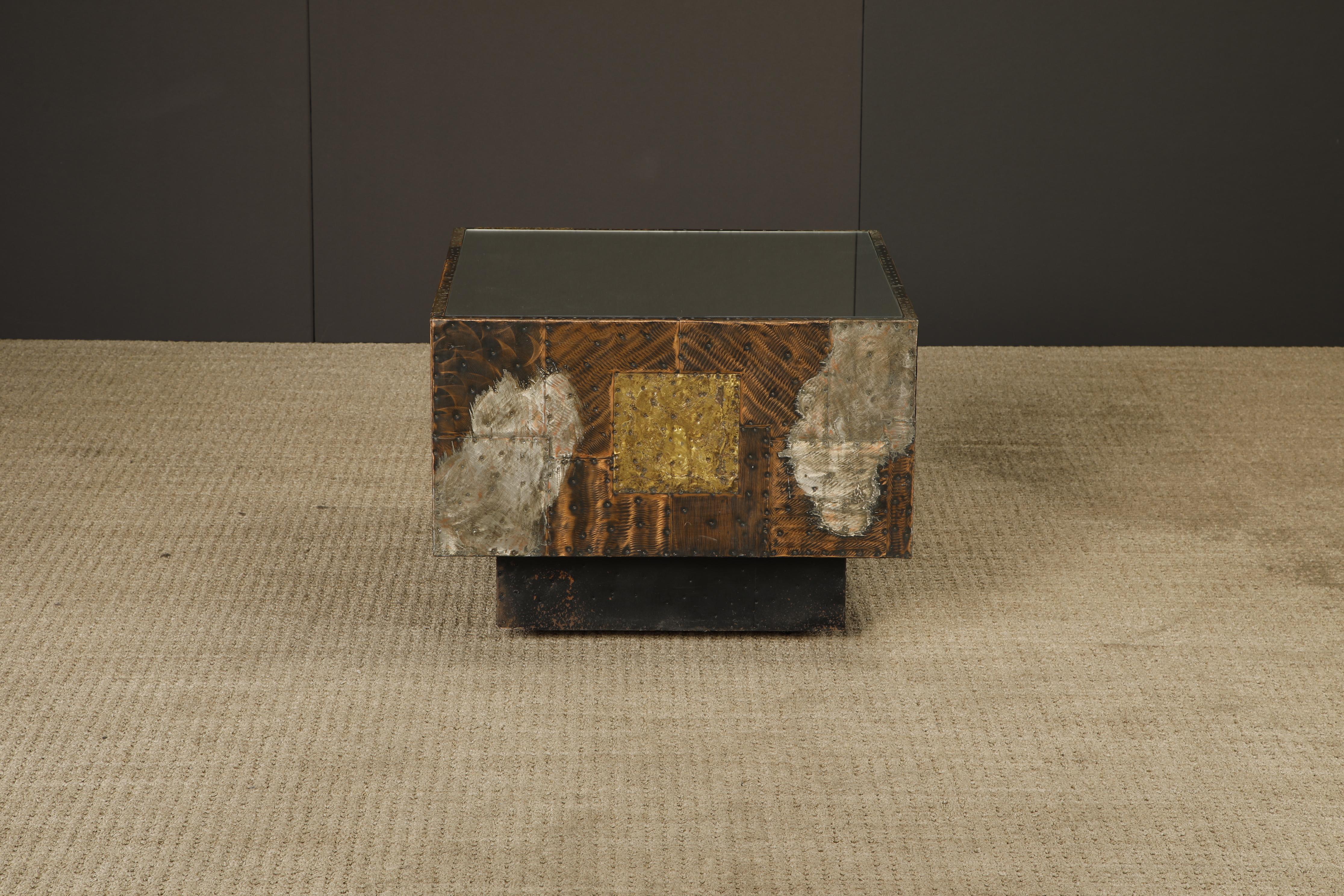 Paul Evans 'PE-31' Patchwork Copper Cube Table for Directional, c 1967 For Sale 2