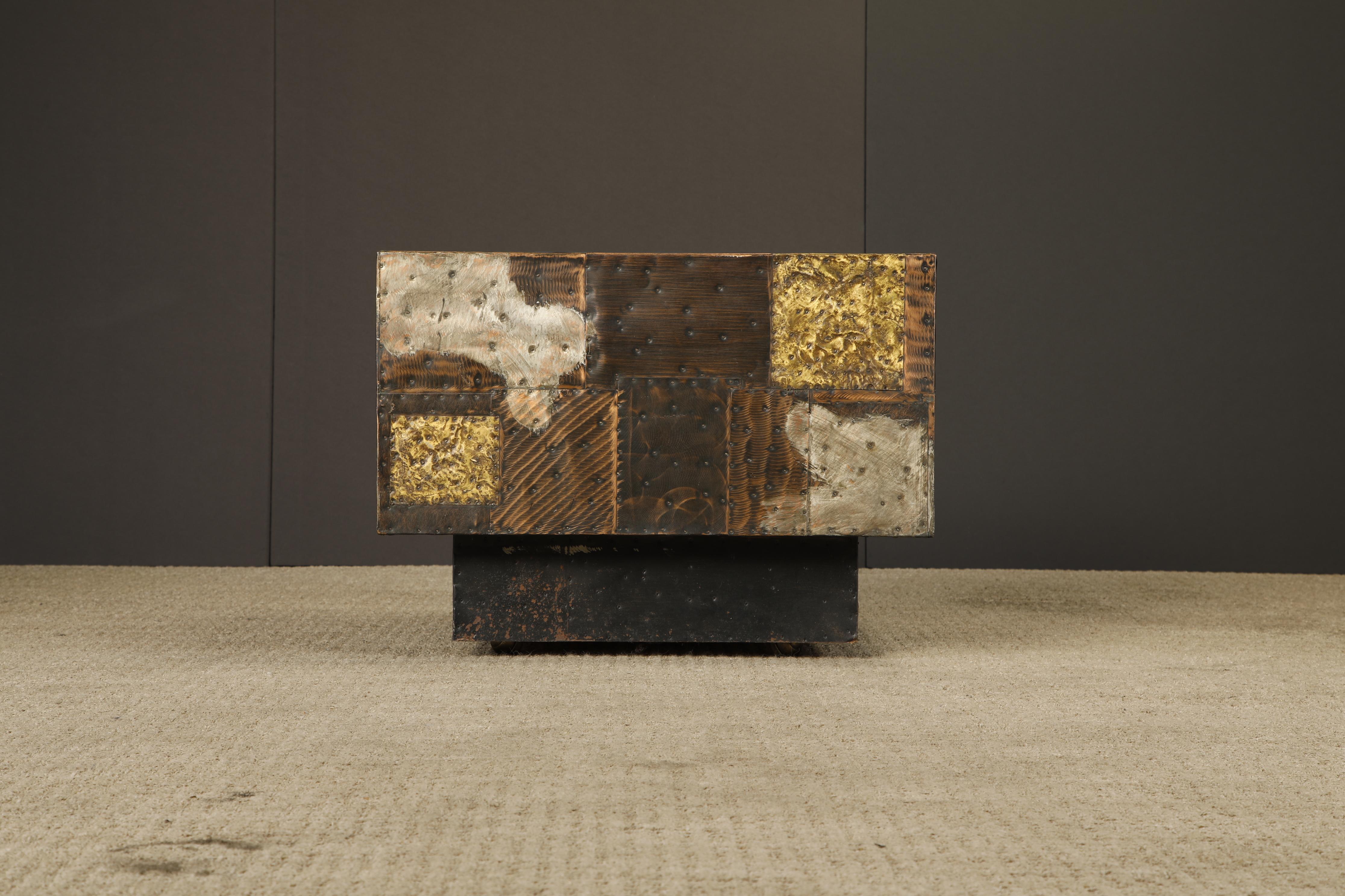 Paul Evans 'PE-31' Patchwork Copper Cube Table for Directional, c 1967 For Sale 5