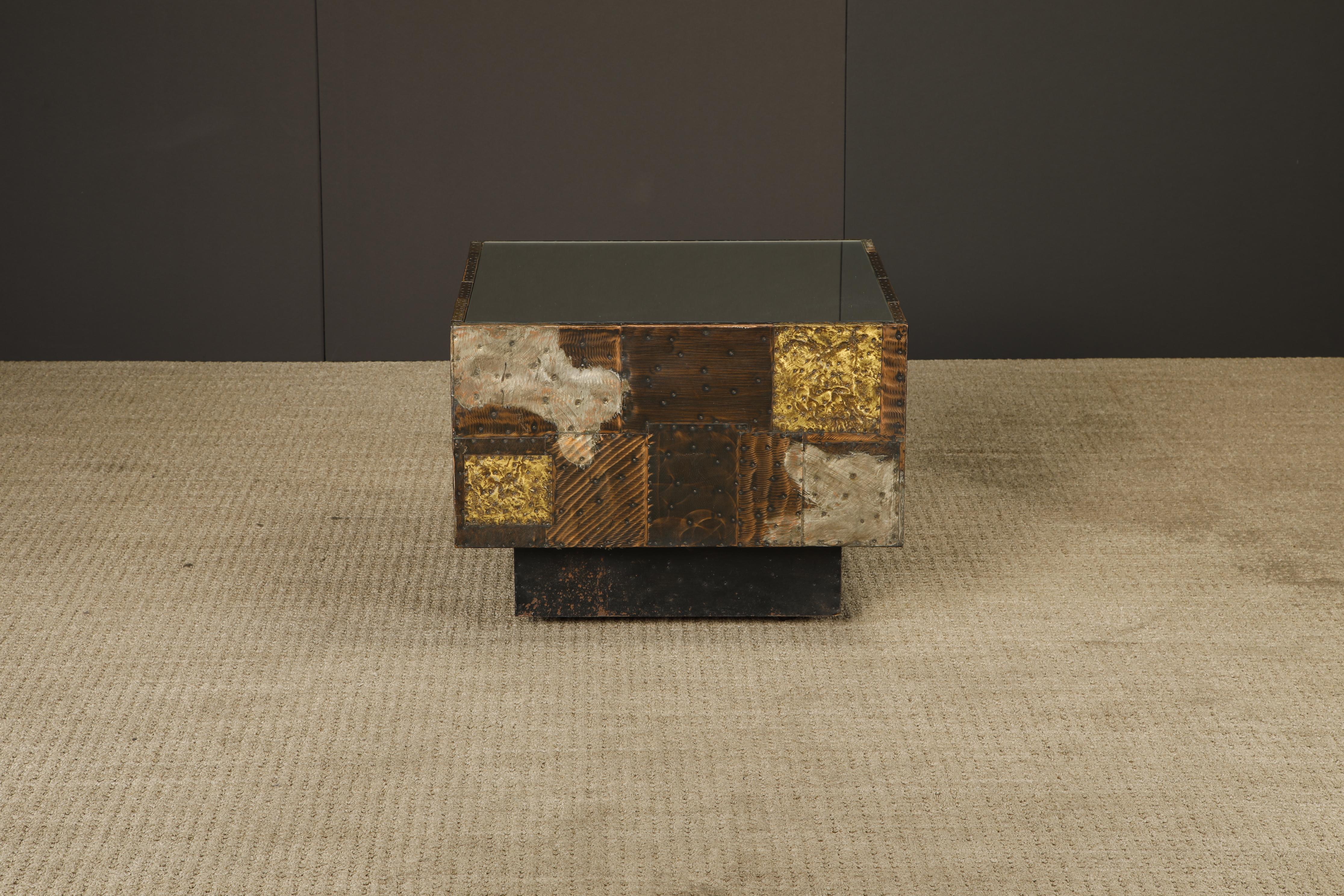 Paul Evans 'PE-31' Patchwork Copper Cube Table for Directional, c 1967 For Sale 6