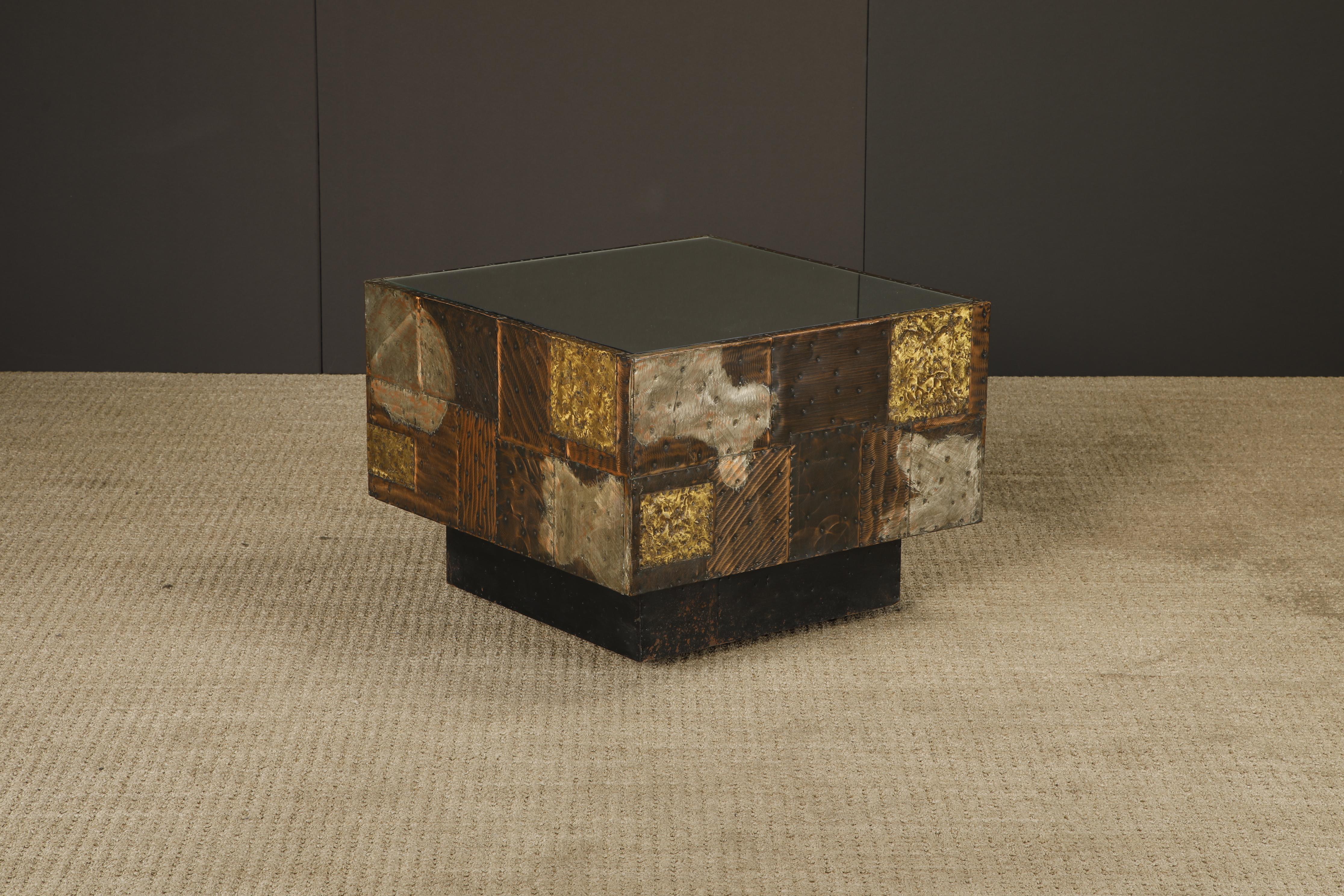 Paul Evans 'PE-31' Patchwork Copper Cube Table for Directional, c 1967 For Sale 9