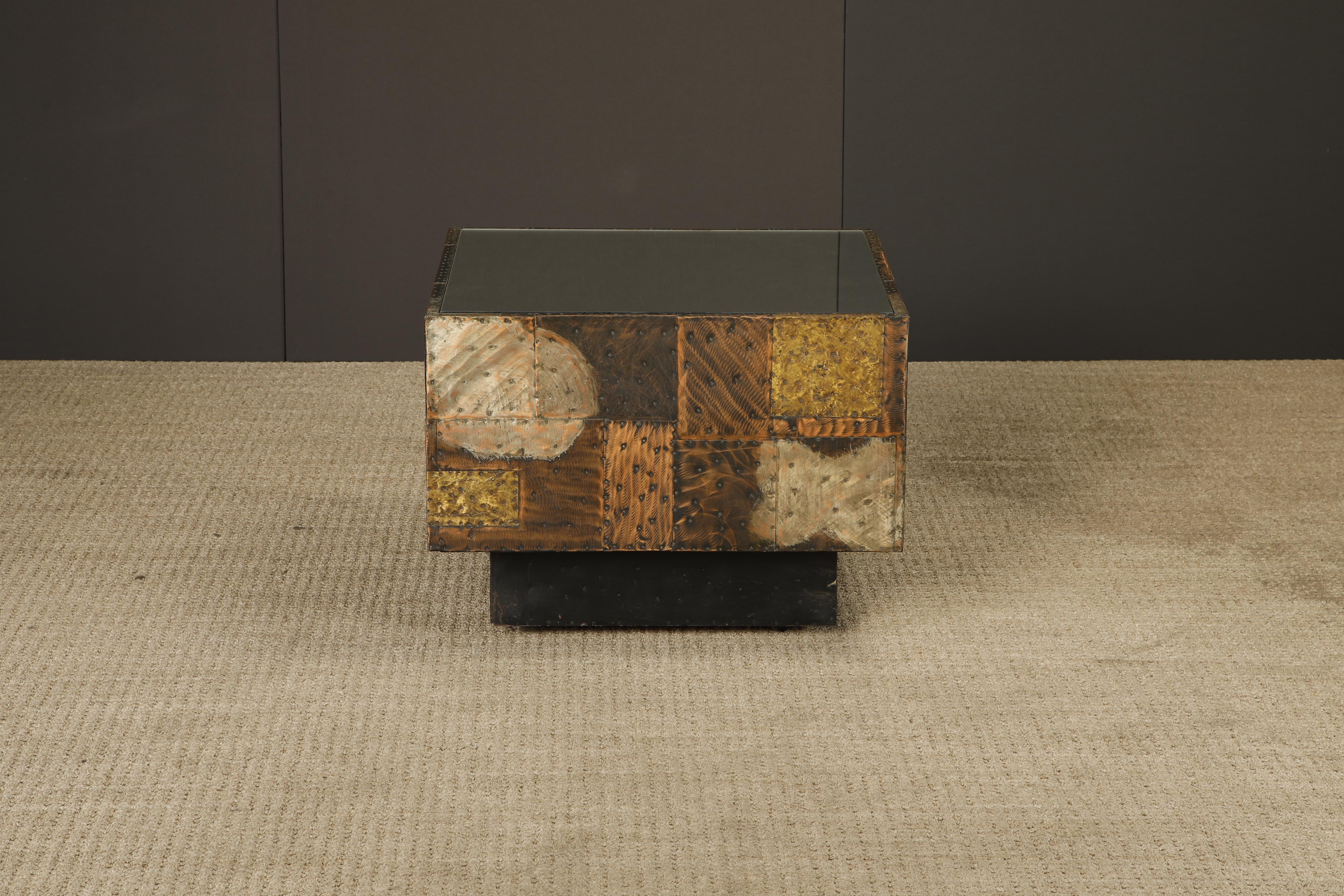 Paul Evans 'PE-31' Patchwork Copper Cube Table for Directional, c 1967 For Sale 10